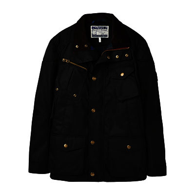 Joules Lockhart Wax Biker Jacket, Black